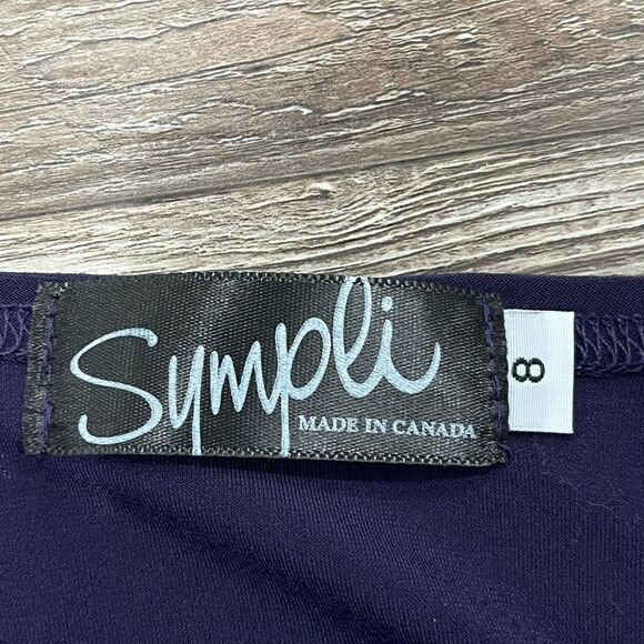 Sympli Purple Top Size 8 Dolman Sleeve Travel Stretch Jersey Lagenlook Modern - Picture 6 of 13